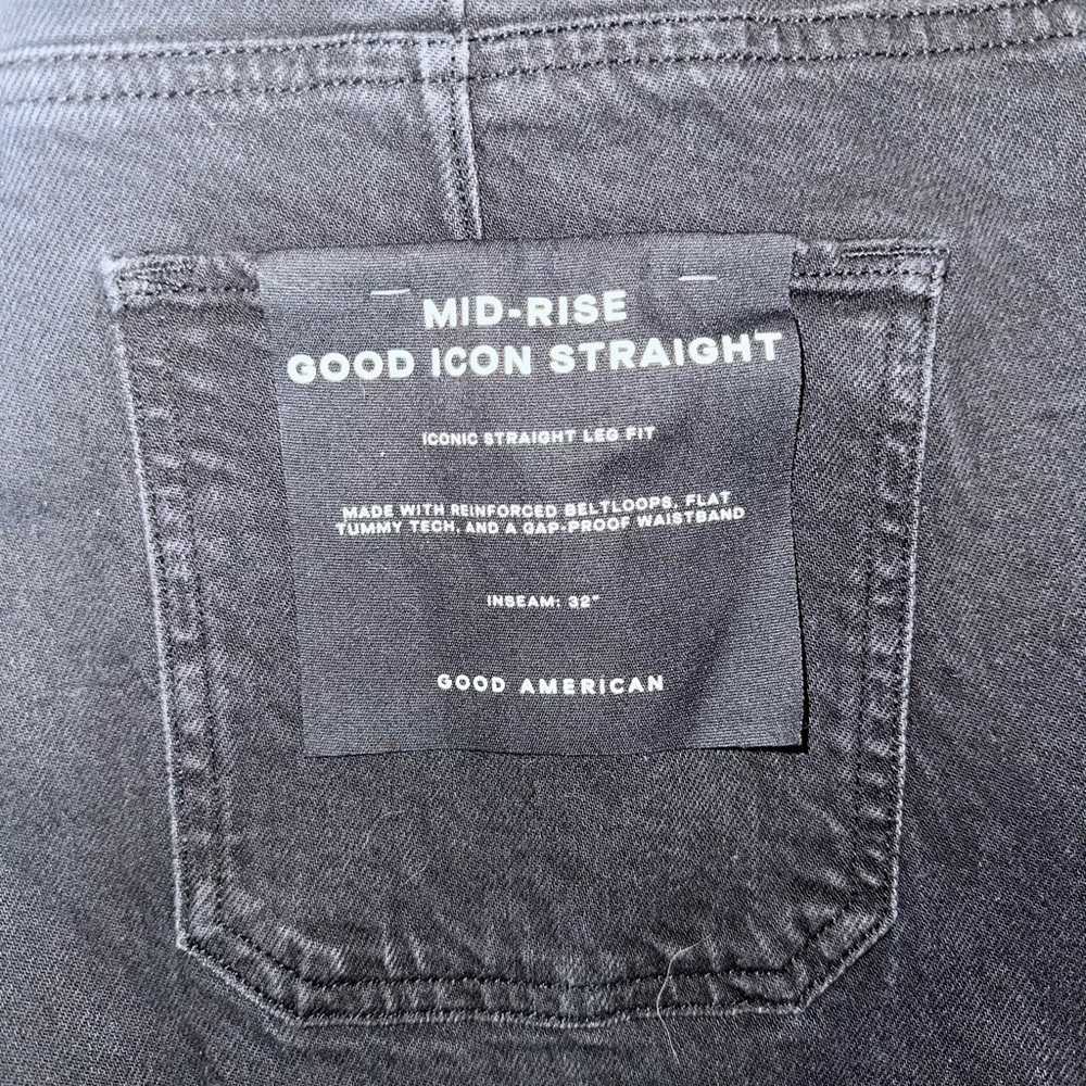 Good American Women’s Mid-Rise Straight Jeans - Black